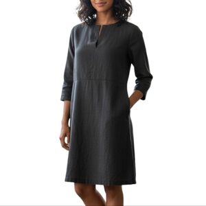Smoking Lily Saturday Tunic Women Small Grey Linen Lagenlook